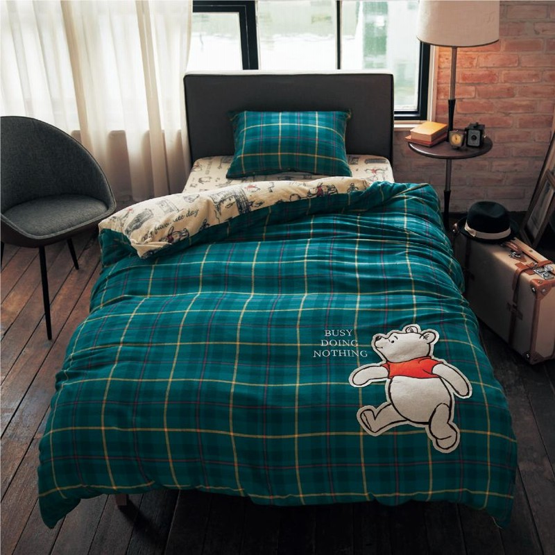 Disney ディズニー 先染めチェックとマイクロファイバーの布団カバーセット ３点 くまのプーさん 洋式ダブル 通販 Lineポイント最大0 5 Get Lineショッピング