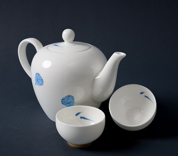 安知蓮之樂 貝瓷茶具組 (一壺二杯)
