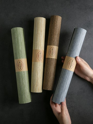 瓷彩美日式禪意防水茶席棉麻布藝茶臺桌布茶盤墊桌旗家用茶道配件