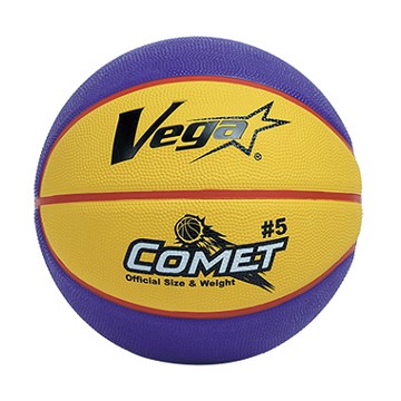 VEGA COMET 超軟橡膠削邊籃球 比賽用球(黃/紫)#5 OBR-511