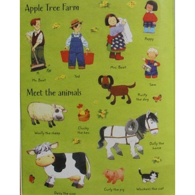 シール貼り絵本 シールブック 農場の動物 ４歳 ５歳  ６歳 生活 自然 世界 英語  洋書 usborne  情操教育 シール貼り プレゼント