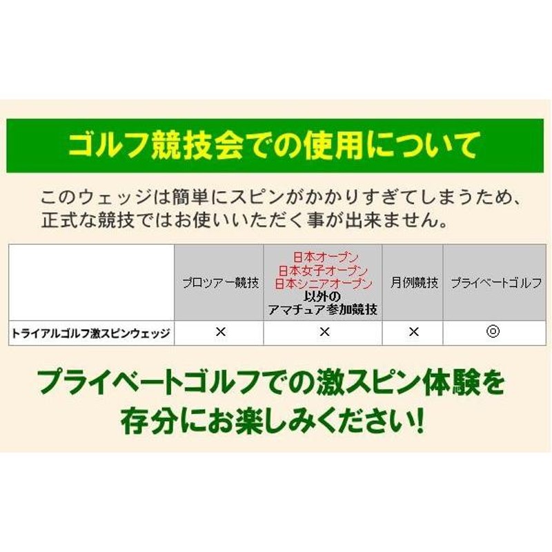 スピンウェッジ 非公認 ルール不適合激スピンウェッジ 激スピン