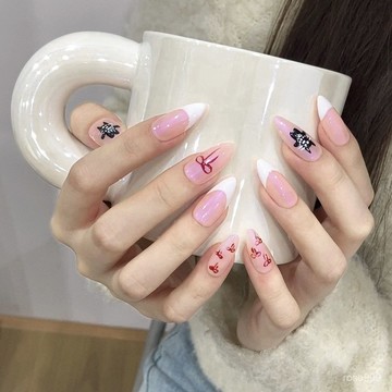 💟加一手工甲💅🏻【藝禾美甲】純手工穿戴甲韓係女高雅純手工ins蝴蝶結少女心美甲純手工穿戴甲 K0Q6