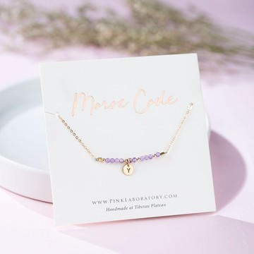 紫水晶摩斯密碼 14KGF手鍊