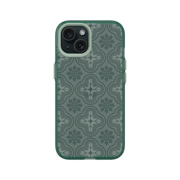 iPhone 15 Clear 憂墨綠 - 老屋顏 Old House Face - 壓花玻璃-透明海棠