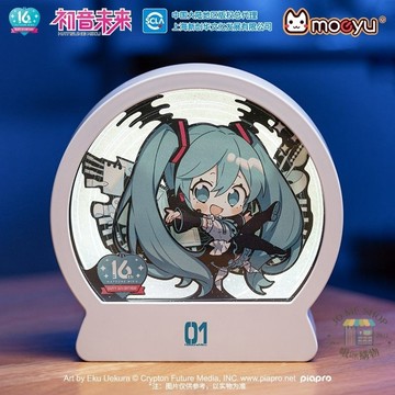 現貨 禮物 👘官方授權 正品 Hatsune Miku  初音未來 miku 16週年 紀念紙雕小夜燈 夜燈 紙雕燈