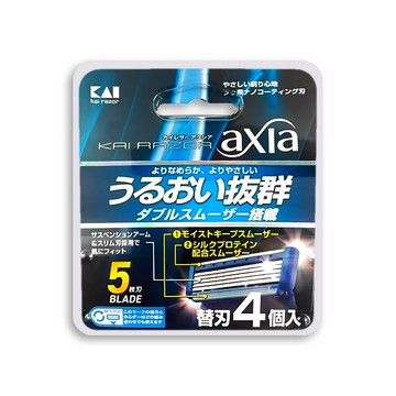 日本KAI-axia男士修容刮鬍刀替換刀片(BSE-4AX1)4入/盒