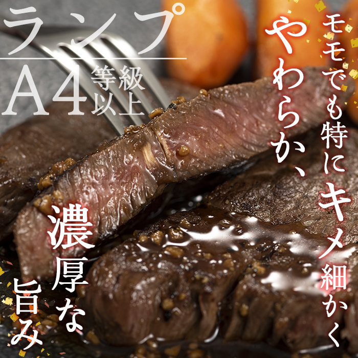 おおいた和牛 ランプステーキ (計400g・ランプステーキ約100ｇ×4枚 ステーキソース20g×4袋) 国産 牛肉 肉 霜降り 低温熟成 ステーキ A4 和牛 ブランド牛 BBQ 冷凍 大分県 佐伯市