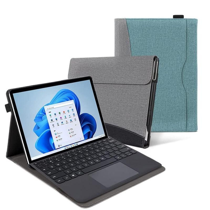 Surface Pro 9ケース 手帳型 ペンホルダー付き カード収納 キーボード