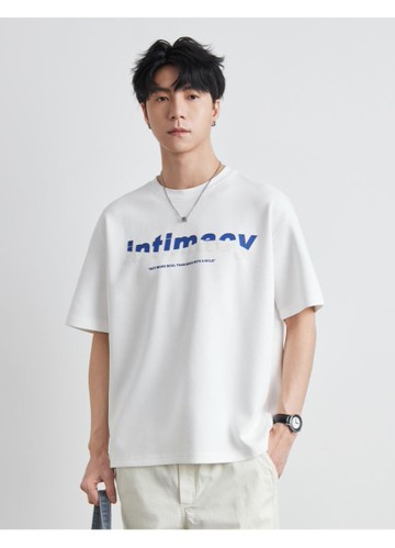 男歐美字母印花短袖t恤上衣寬鬆【38-11-8BJ9803-25】ibella 艾貝拉