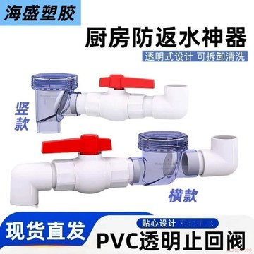 桃園出貨✨廚房下水pvc止回閥50止逆下水管道防臭單向閥反水安裝排水新風