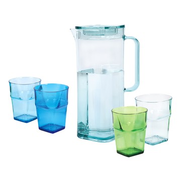 Felli 飛綠 北極冰晶冷水壺5件組  壺 1.8L + 杯 300ml 4個  1組
