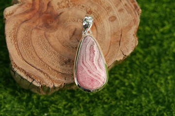 菱錳礦。紅紋石。阿根廷石。印加玫瑰墜子∣禮物 母親節 畢業