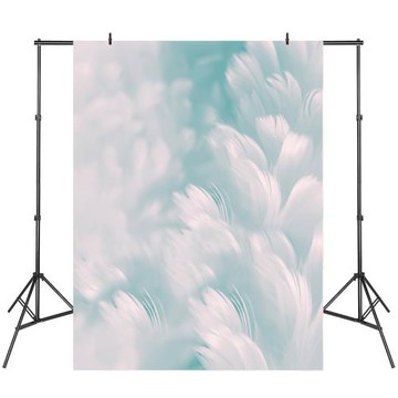 2025新款可愛仿真藍色羽毛背景布寫真館兒童拍照攝影數碼寫真布