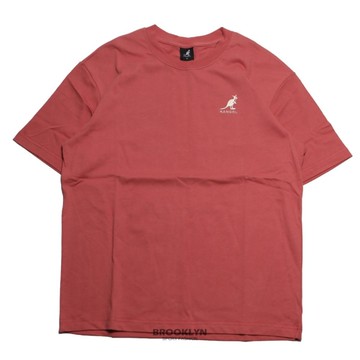 KANGOL 短T 梅紅 白刺繡 後背大圖 短袖 上衣 男 6125101141