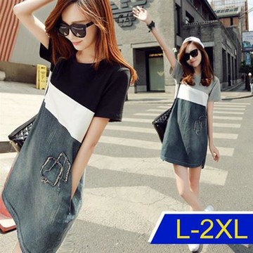 【韓國K.W.】韓國丹寧婉風流轉特惠洋裝(休閒/顯瘦/牛仔/洋裝/吊帶裙)