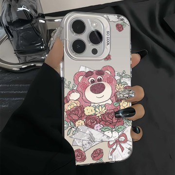 免運+隔日🚚元氣手機殼 玫瑰花草莓熊 適用於蘋果17promax 16Pro 15plus 14 13 12 11防摔