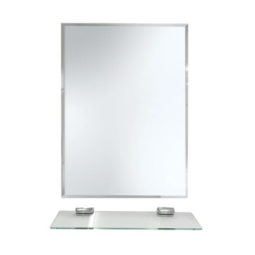 雙手萬能 歐式精品除霧浴鏡 附平台 + 平台夾  直式 銀色 + 透明色