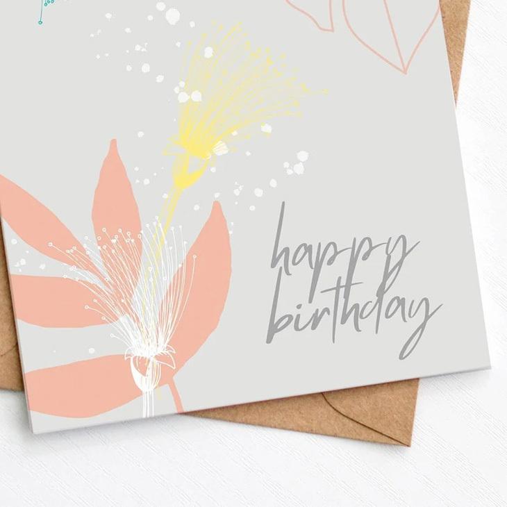 GREENWICH PAPER STUDIO MODERN FLORAL BIRTHDAY CARD グリーティングカード GPS-33