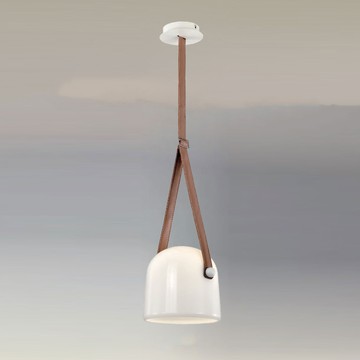 皮革奶白玻璃造型吊燈 F37-21-91132