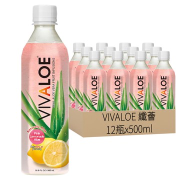 VIVALOE 纖薈 粉紅檸檬蘆薈風味飲 寶特瓶  500ml  12瓶