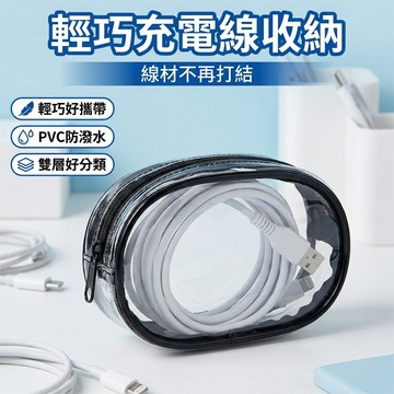 【台灣現貨】充電線收納包 數據線行動包 線材收納包 娃娃透明包