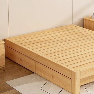 【免運 破損補發】榻榻米實木床現代簡約1.8大床雙人床1.5米床架出租房1.2米單人1米