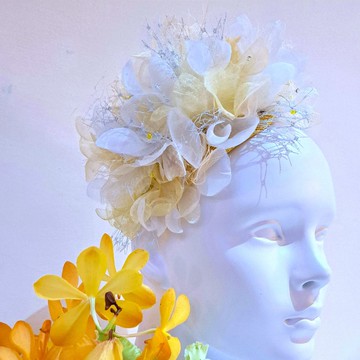 浪漫紗花手工髮箍系列-PRIMULA-金黃