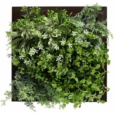 草原を切り取ったようなフレームタイプの 人工観葉植物 壁掛 30.5×13.5×高さ30.5cm ブラウン 空気を綺麗にする CT触媒 消臭