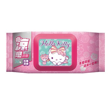 Sanrio Hello Kitty 涼感濕巾/濕紙巾 30抽 X 18包(加蓋)-花果清香 薄荷冰感 急速降溫