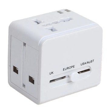 DTAudio 1500W萬國旅行充 帶USB-A/多國插座 寬電壓設計  6cm  白色  1個