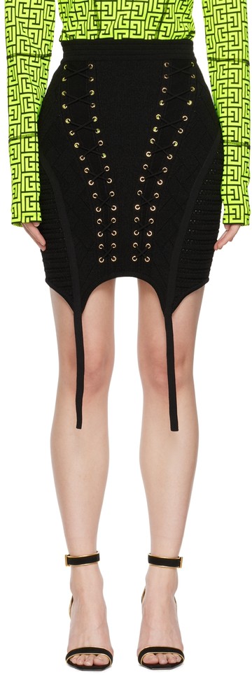 Balmain 黑色粘纤半身裙