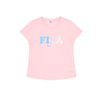 FILA KIDS 女童短袖圓領T恤-粉色 5TEA-4408-PK