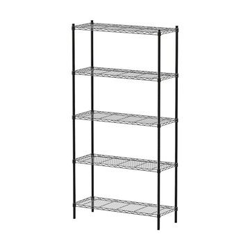 【dayneeds】90x35x180cm 輕型五層烤黑波浪架黑色