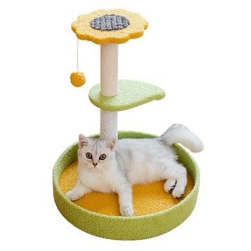 太陽花小型貓跳台  1個  黃色/綠色/灰色/白色