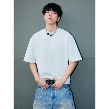 (免運)aphasiagallery品牌logo坐標3M反光印花oversize小領口短袖T恤