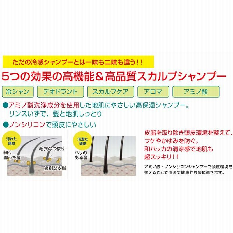 潤素肌 和ハッカスカルプシャンプー 485ml 頭皮臭 汗臭 スッキリ