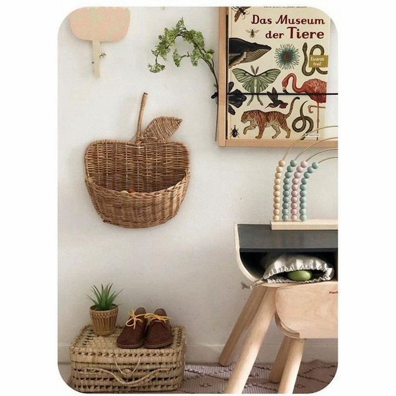 壁掛けバスケット かご 籐 リンゴ 収納 手作り 天然 オーガナイザー 小物入れ インテリア ベビールーム 通販 Lineポイント最大get Lineショッピング