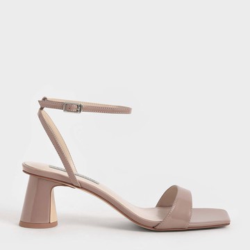 一字帶圓柱跟涼鞋