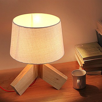 【威森家居】北歐 實木布藝檯燈 現貨原木工業風現代簡約復古吸頂燈吊燈壁燈大廳客廳臥室陽台燈具LED設計師 L160425