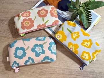 單配色/靜花春色花語拉鍊包/手作布藝拉鍊小物包系列/ 2色現貨