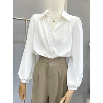 高端雪紡上衣女2025夏季新款法式高級感職業通勤溫柔韓系長袖襯衫
