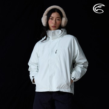 ADISI 女二件式防水防風透氣保暖外套(內件羊羔絨) AJ2521026 耐久白/耐久白 (S-2XL)｜防潑水 防水透氣 兩件式 保暖外套