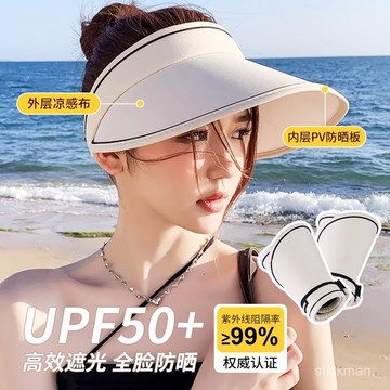 🔥臺灣出貨🔥【店鋪熱銷】小懶防曬帽UPF50+夏季大帽簷女騎車防紫外綫太陽帽遮陽遮臉可折疊