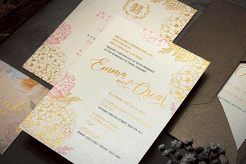 西式繡球花喜帖邀請咭設計