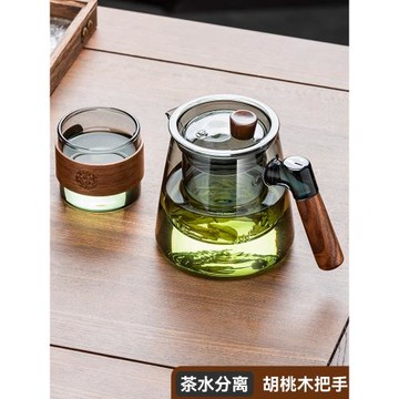 捷安璽玻璃茶杯茶水分離高檔精致泡茶杯個人專用高硼硅玻璃泡茶壺