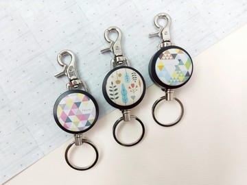 i好溜 伸縮鑰匙圈 - 山海林系列 / 植物圖鑑 爽朗山巒 玫瑰園_AYN