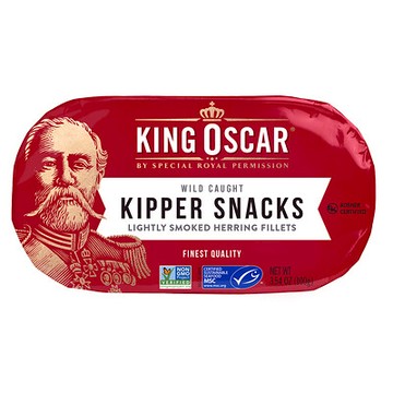 King Oscar, Kipper Snacks，輕度煙熏鯡魚片，3.54 盎司（100 克）