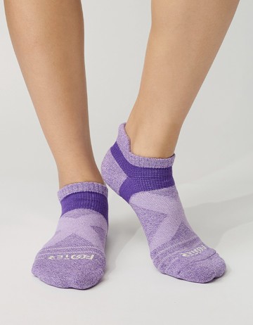 暖陽麻花輕壓力足弓船短襪- 紫