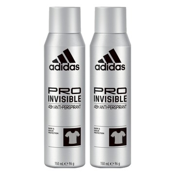 adidas 愛迪達 男用制汗爽身噴霧 無痕乾爽 150ml  2瓶